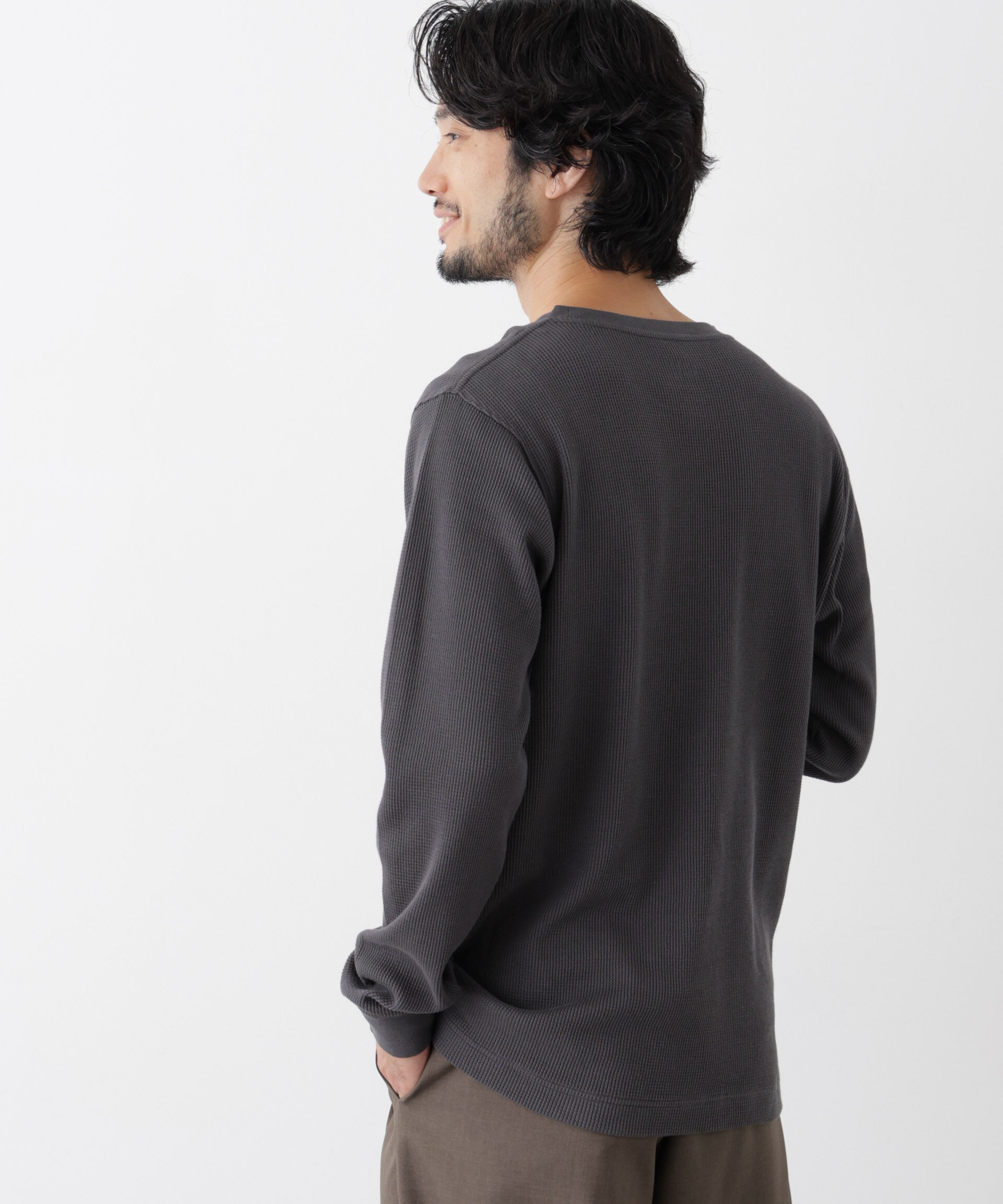 NANO universe「アンチスメルワッフル Tシャツ 長袖」|Tシャツ・カットソー|