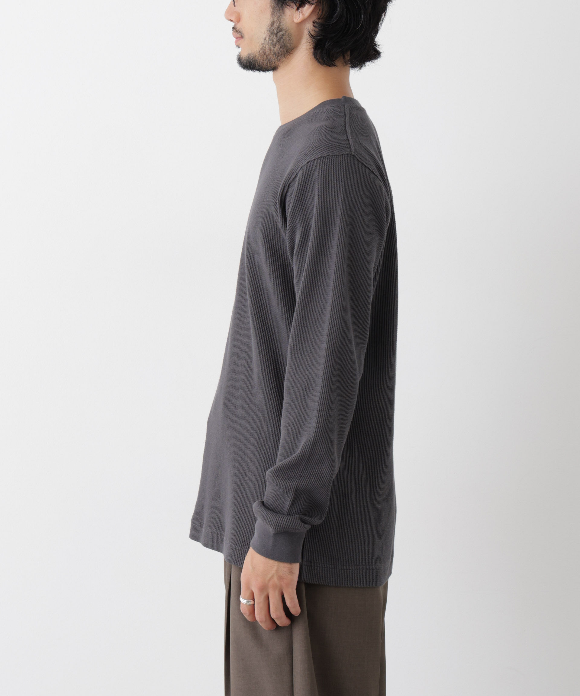 NANO universe「アンチスメルワッフル Tシャツ 長袖」|Tシャツ・カットソー|