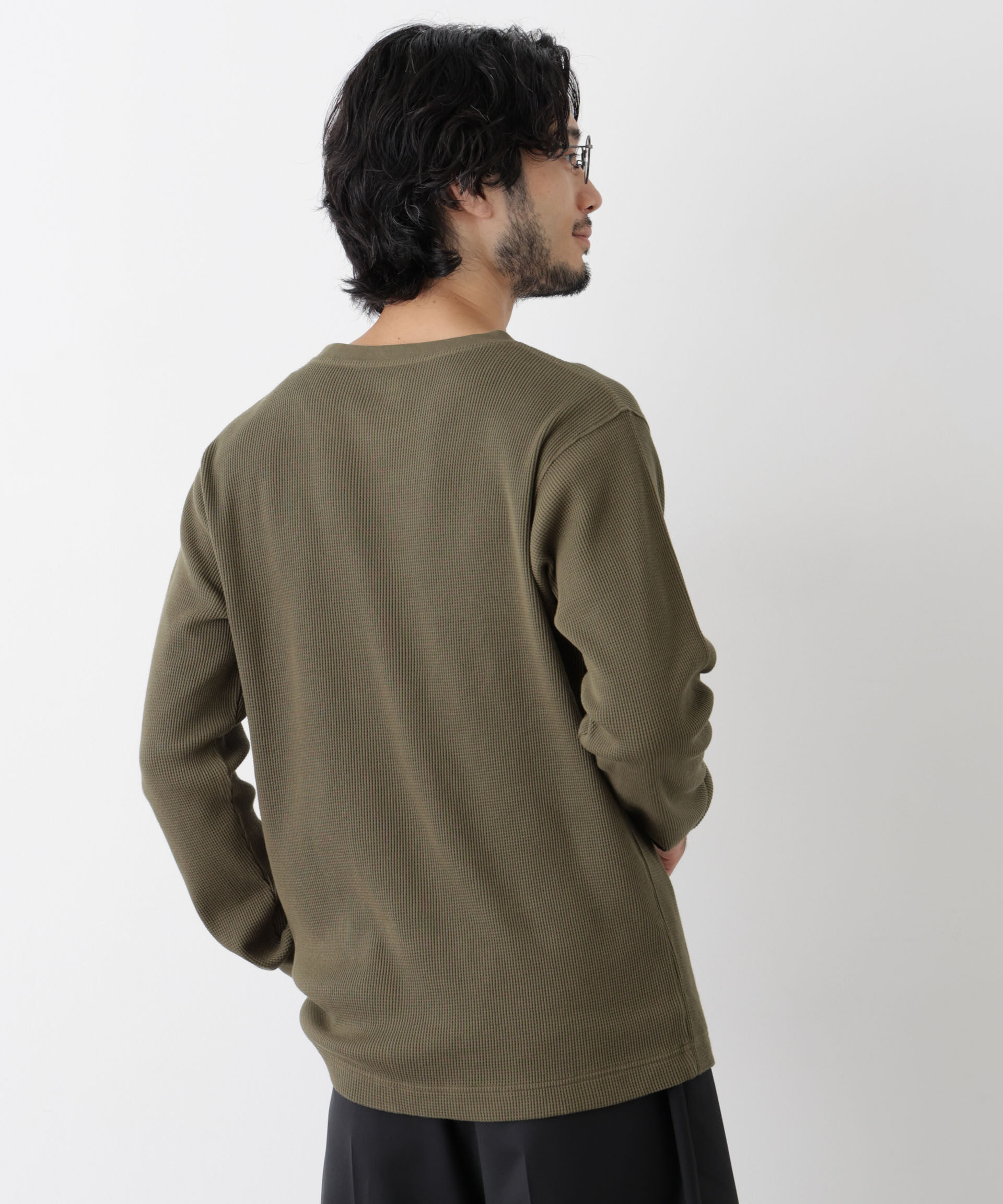 NANO universe「アンチスメルワッフル Tシャツ 長袖」|Tシャツ・カットソー|