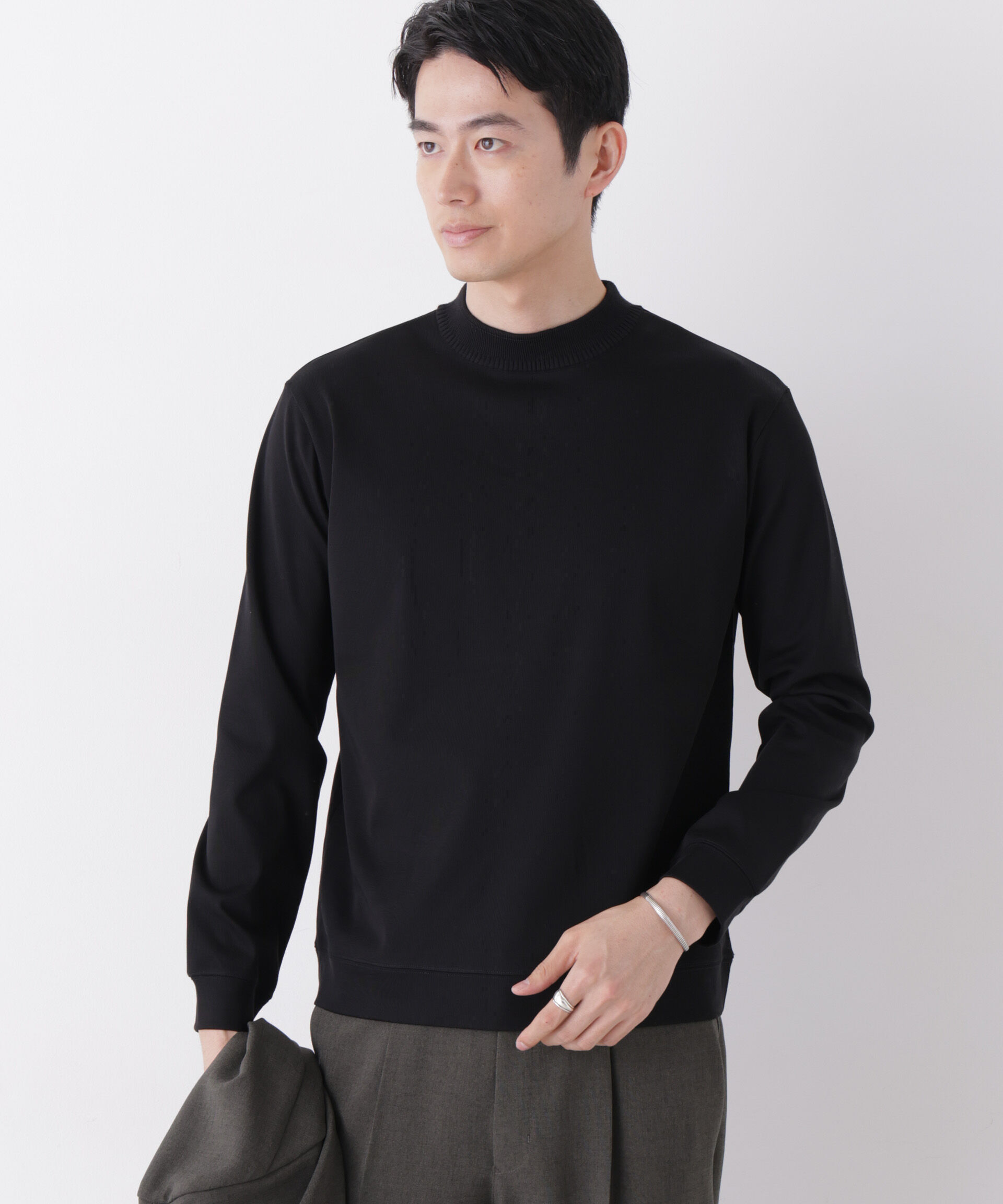 NANO universe「「FORMAL JERSEY」Plus デザインモックネック」|Tシャツ・カットソー|