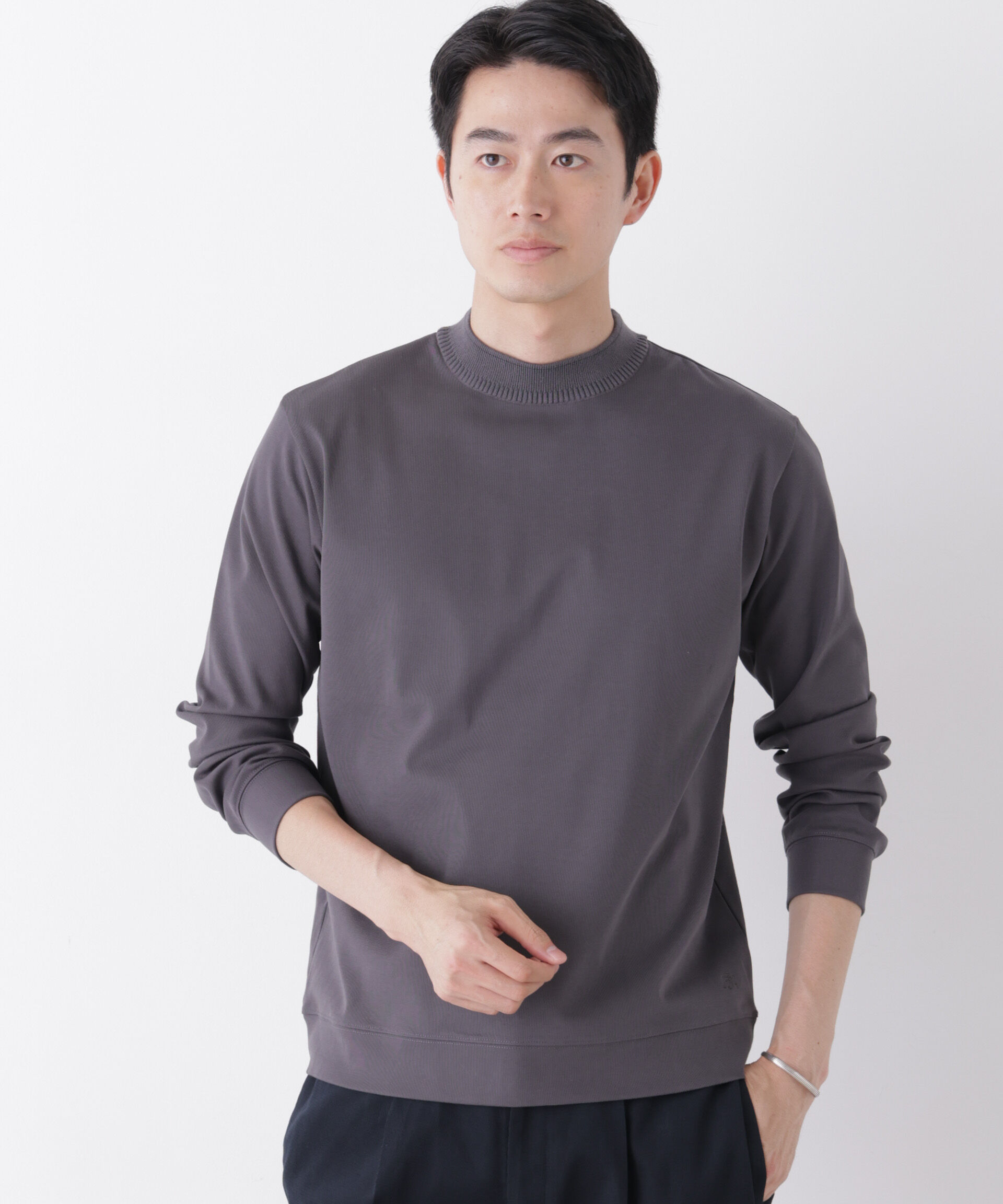 NANO universe「「FORMAL JERSEY」Plus デザインモックネック」|Tシャツ・カットソー|