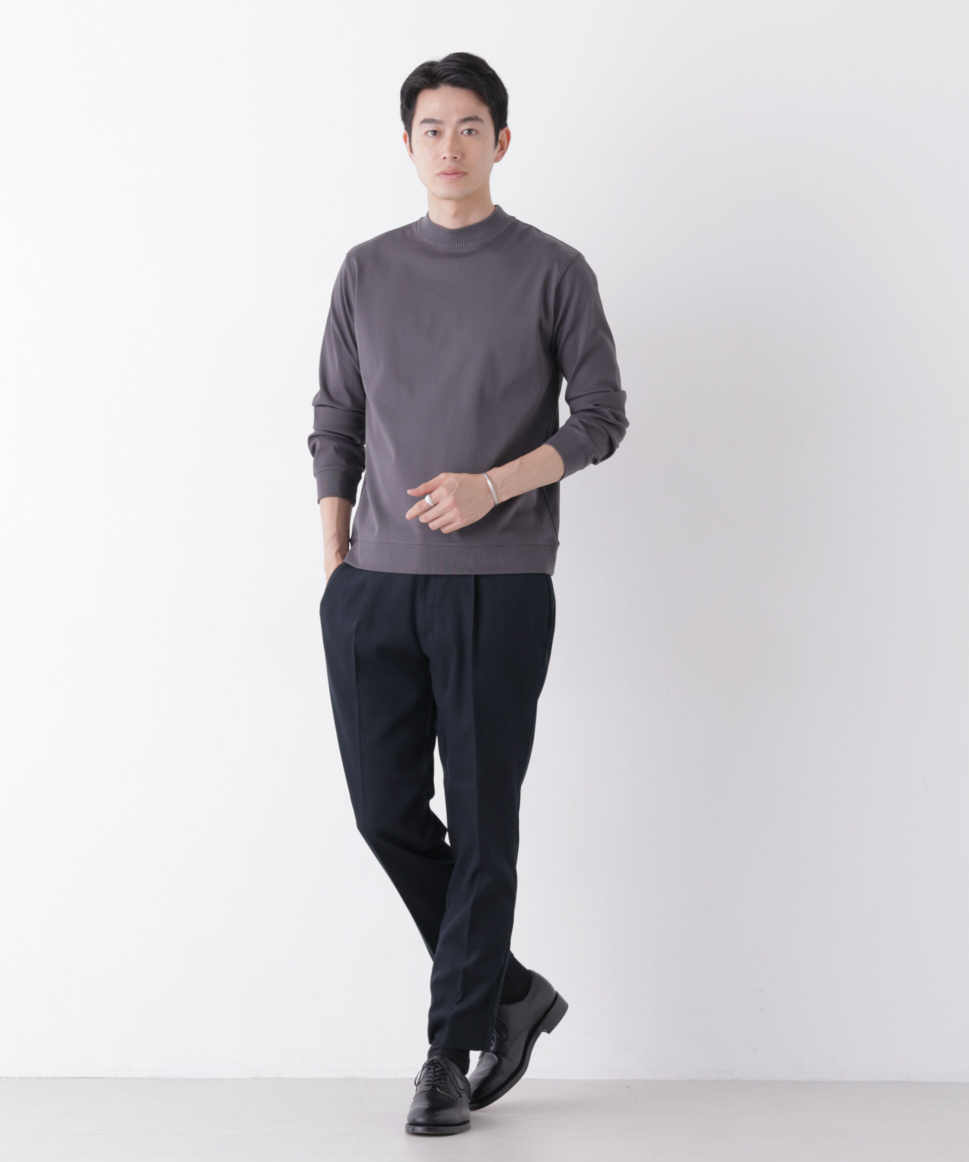 NANO universe「「FORMAL JERSEY」Plus デザインモックネック」|Tシャツ・カットソー|