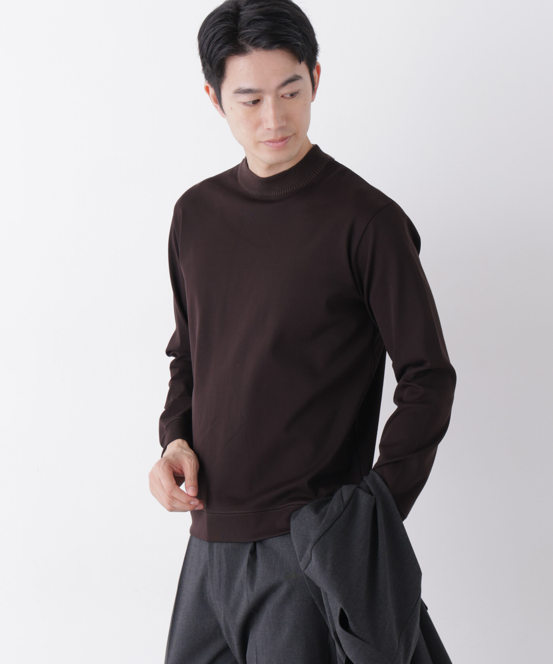 NANO universe「「FORMAL JERSEY」Plus デザインモックネック」|Tシャツ・カットソー|