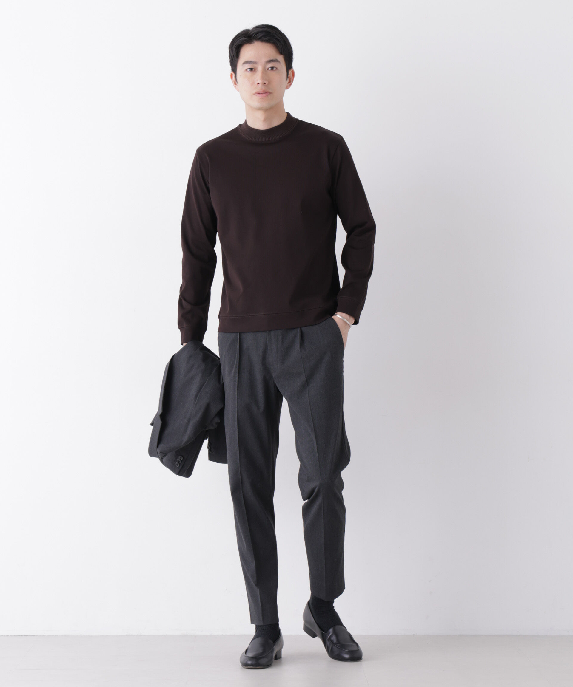 NANO universe「「FORMAL JERSEY」Plus デザインモックネック」|Tシャツ・カットソー|