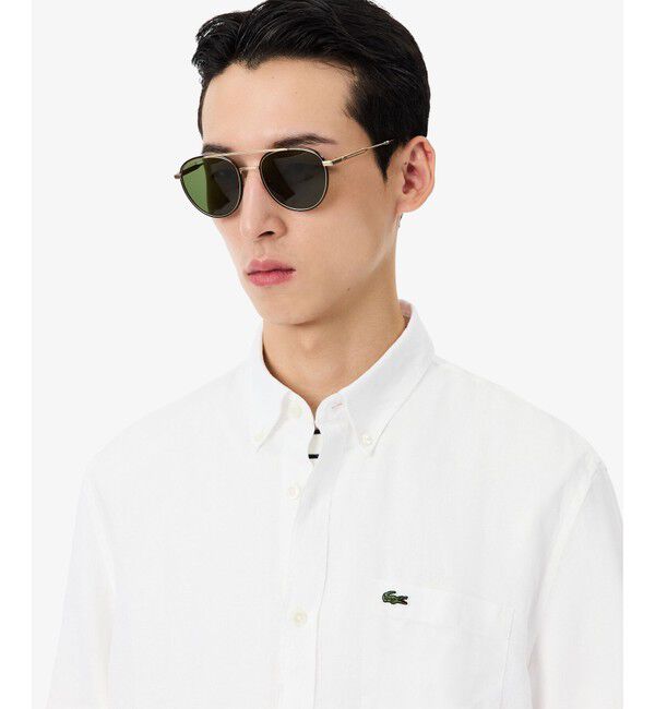 LACOSTE「リネンボタンダウン長袖シャツ」|シャツ・ブラウス|