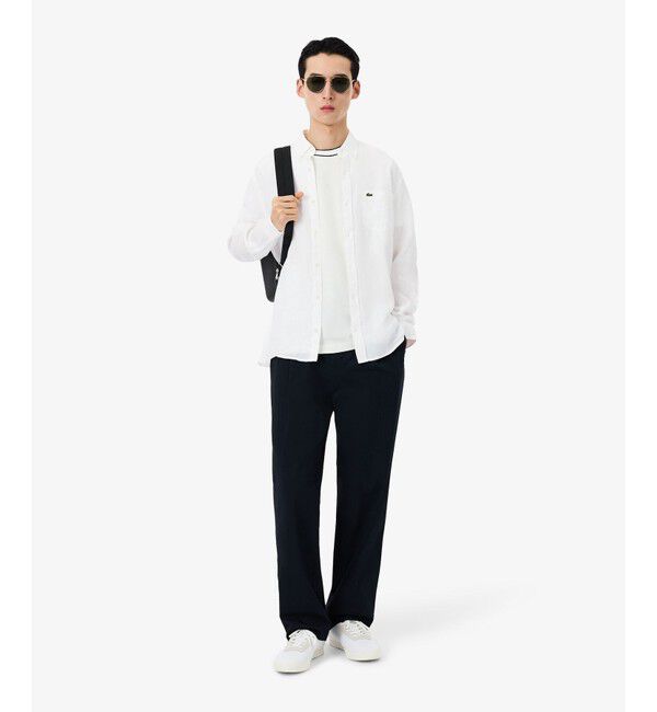 LACOSTE「リネンボタンダウン長袖シャツ」|シャツ・ブラウス|