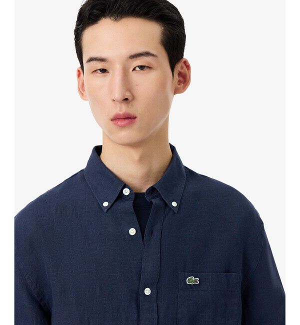 LACOSTE「リネンボタンダウン長袖シャツ」|シャツ・ブラウス|