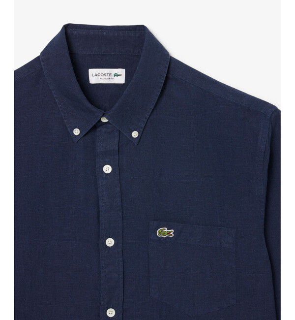 LACOSTE「リネンボタンダウン長袖シャツ」|シャツ・ブラウス|