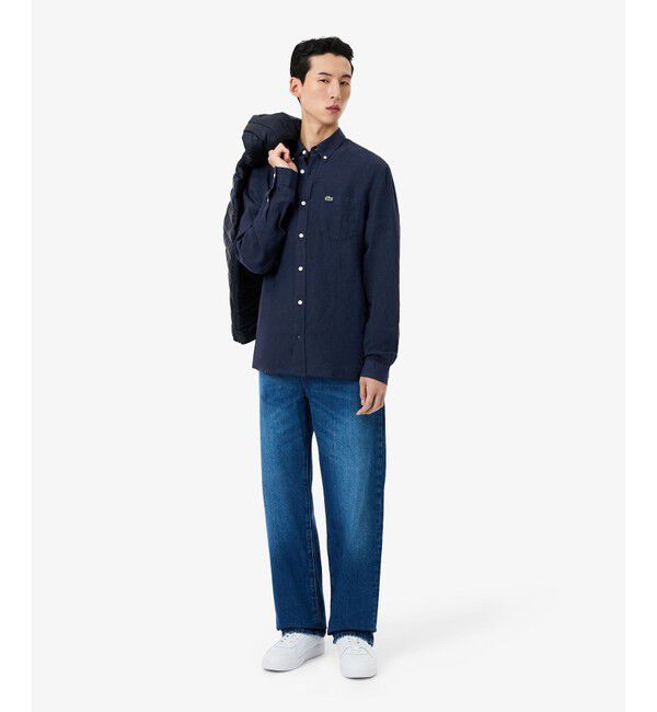LACOSTE「リネンボタンダウン長袖シャツ」|シャツ・ブラウス|