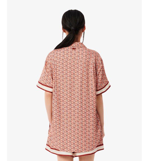 LACOSTE「ウィメンズオープンカラーモノグラムシャツ」|シャツ・ブラウス|