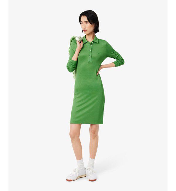 LACOSTE「サテンタッチ鹿の子地ポロドレス / ポロワンピース」|ワンピース|