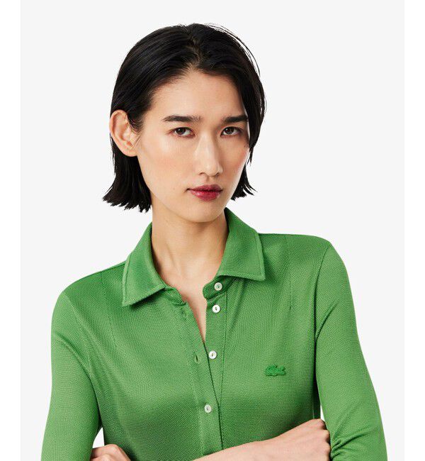 LACOSTE「サテンタッチ鹿の子地ポロドレス / ポロワンピース」|ワンピース|