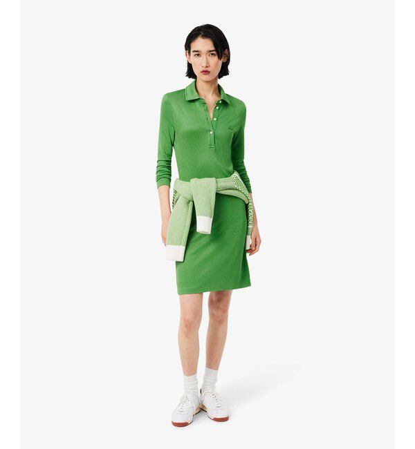 LACOSTE「サテンタッチ鹿の子地ポロドレス / ポロワンピース」|ワンピース|