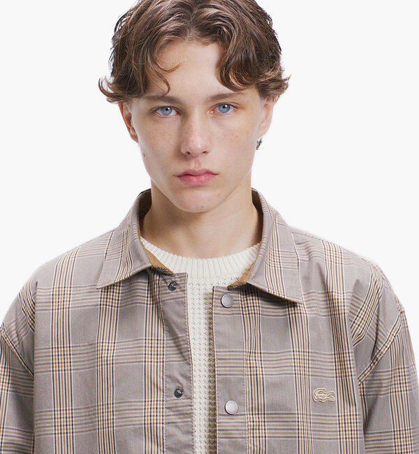LACOSTE「グレンチェック リバーシブルシャツブルゾン」|シャツ・ブラウス|