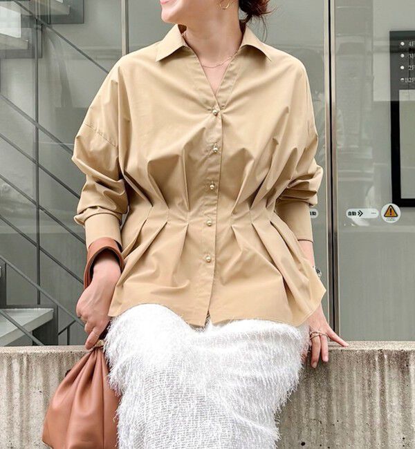 NOLLEY'S「【WEB＆一部店舗限定カラー】【GOODS BUYER 石田別注カラー】ストレッチタフタスキッパータックシャツ」|シャツ・ブラウス|