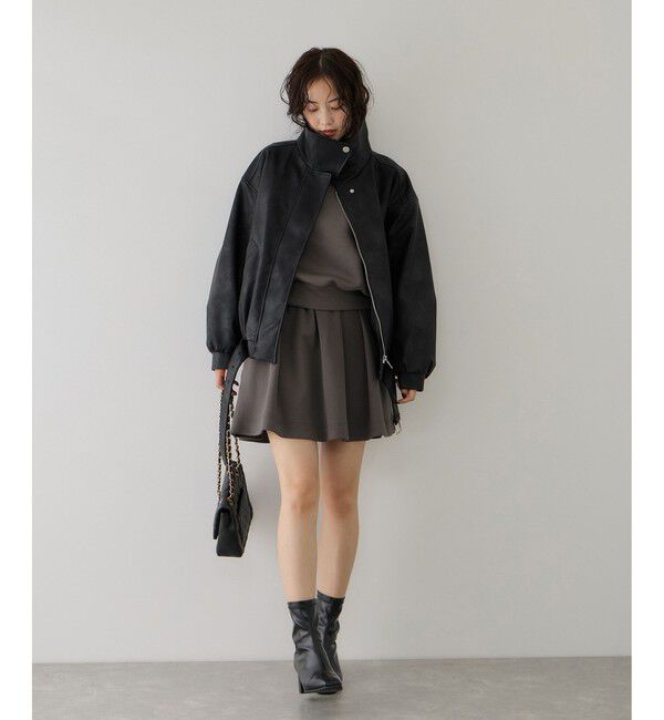 VIS「オフショルダーダンボールニットトップス/セットアップ対応」|スウェット・ジャージ|