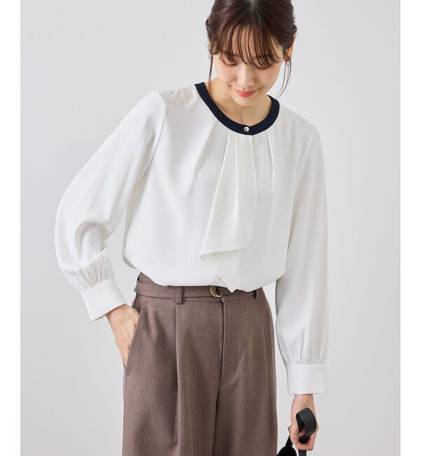 Rope&rsquo;Picnic「【WEB限定サイズ】配色アソートボウタイブラウス/通勤・お仕事」|シャツ・ブラウス|ホワイト系(11)