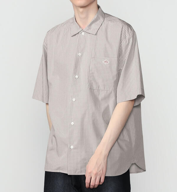 DANTON「DANTON | コットンポプリン 半袖ワークシャツ PLAID MEN」|シャツ・ブラウス|GREY系1