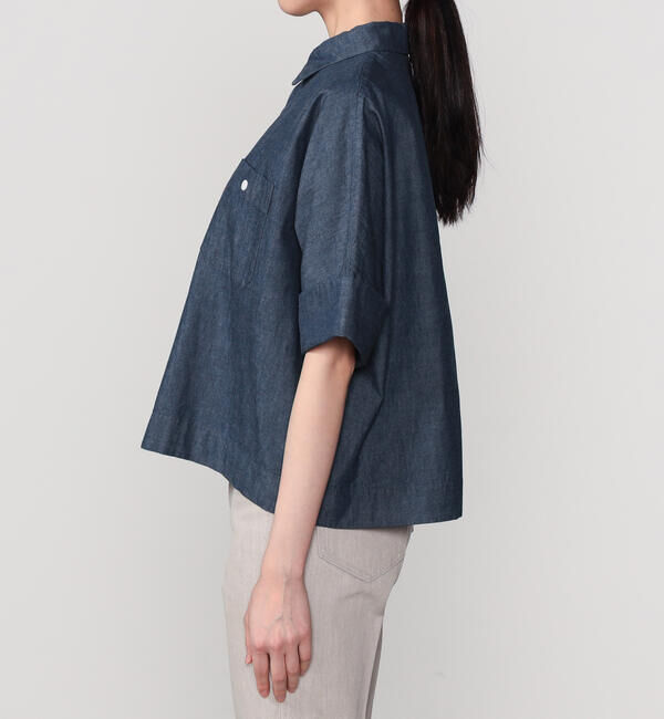 DANTON「DANTON | コットンシャンブレー ドルマンワークシャツ WOMEN」|シャツ・ブラウス|