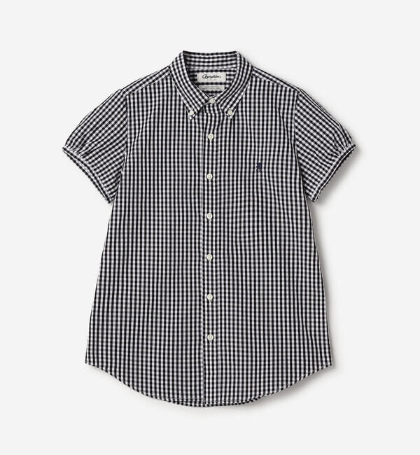 GYMPHLEX「Gymphlex | コットン フレンチスリーブシャツ GINGHAM WOMEN」|シャツ・ブラウス|