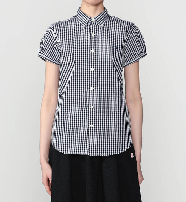 GYMPHLEX「Gymphlex | コットン フレンチスリーブシャツ GINGHAM WOMEN」|シャツ・ブラウス|