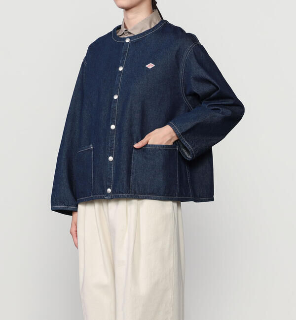 DANTON「DANTON | コットンデニム カラーレスジャケット WOMEN」|その他|