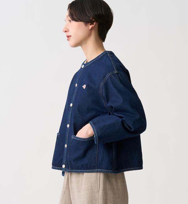 DANTON「DANTON | コットンデニム カラーレスジャケット WOMEN」|その他|