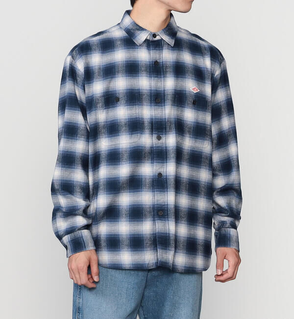 DANTON「DANTON | フランネル レギュラーカラー長袖シャツ MEN」|シャツ・ブラウス|