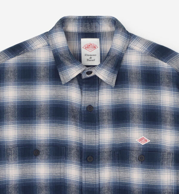 DANTON「DANTON | フランネル レギュラーカラー長袖シャツ MEN」|シャツ・ブラウス|