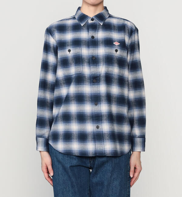 DANTON「DANTON | フランネル レギュラーカラー長袖シャツ WOMEN」|シャツ・ブラウス|