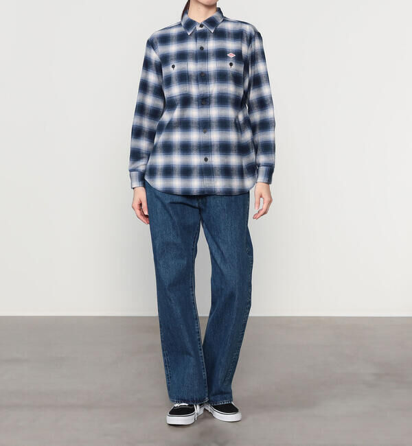 DANTON「DANTON | フランネル レギュラーカラー長袖シャツ WOMEN」|シャツ・ブラウス|