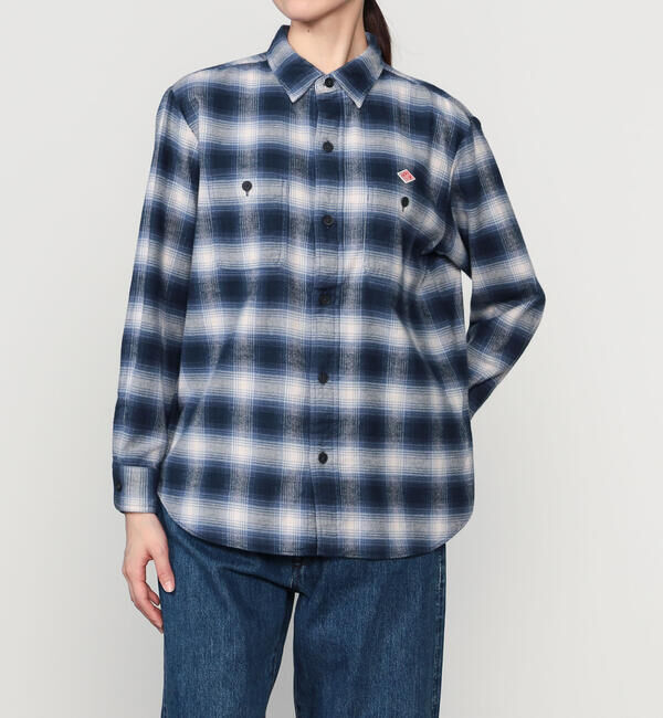 DANTON「DANTON | フランネル レギュラーカラー長袖シャツ WOMEN」|シャツ・ブラウス|