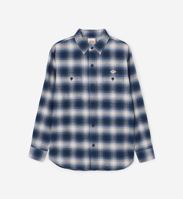 DANTON「DANTON | フランネル レギュラーカラー長袖シャツ WOMEN」|シャツ・ブラウス|