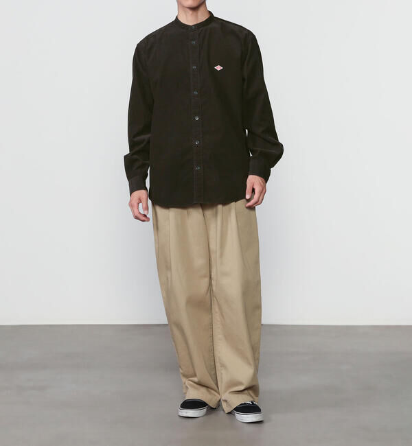 DANTON「DANTON | コーデュロイ バンドカラー長袖シャツ MEN」|シャツ・ブラウス|