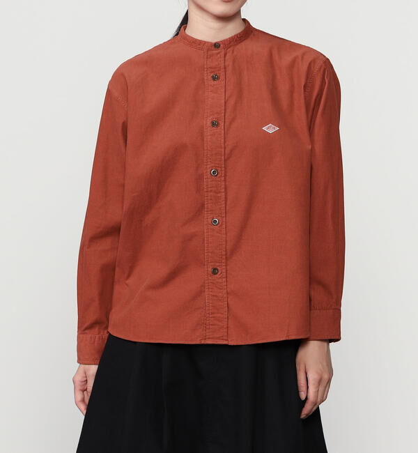 DANTON「DANTON | コーデュロイ バンドカラー長袖シャツ WOMEN」|シャツ・ブラウス|