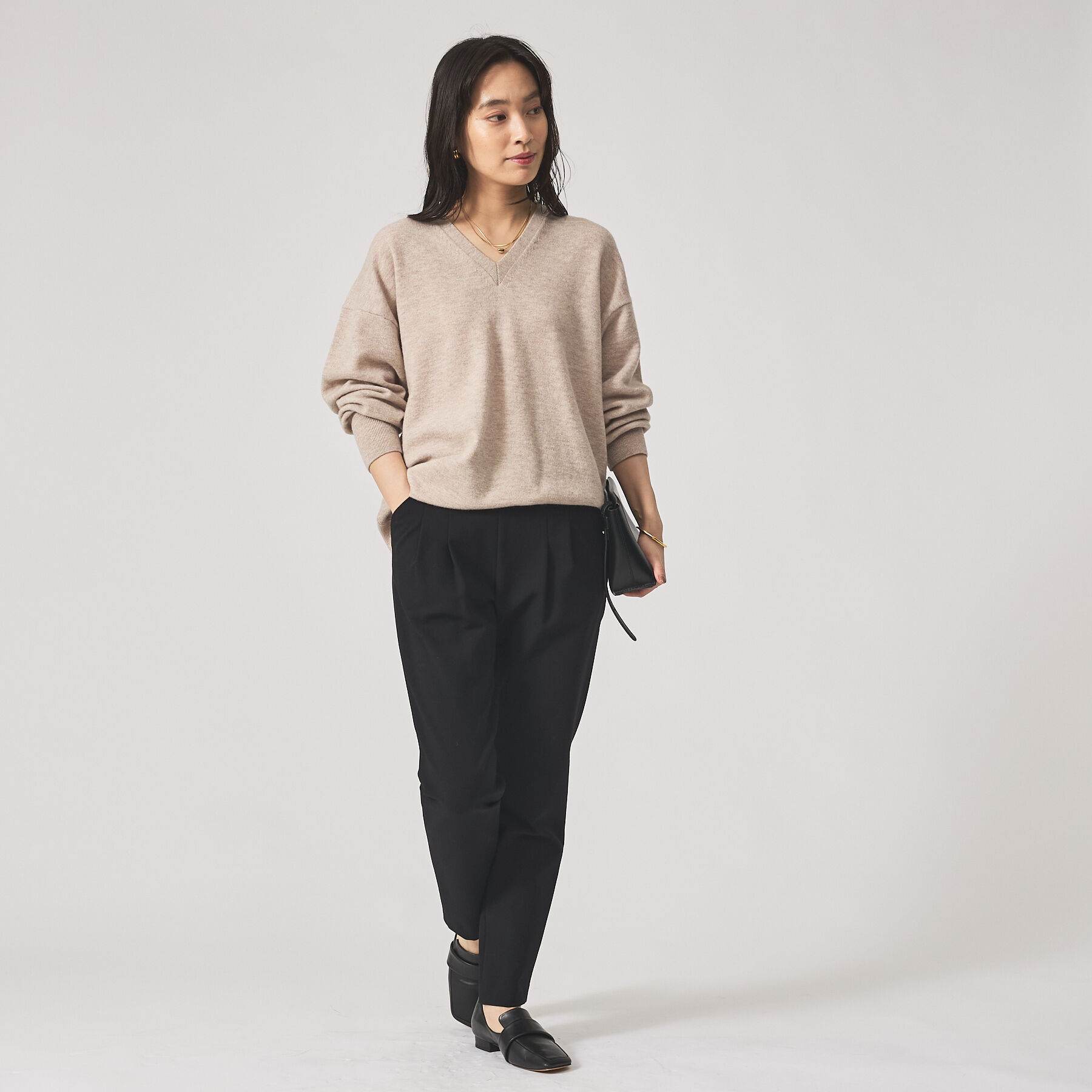 qualite「【2WAYタックパンツシリーズ新素材！】ウォームサテンタックパンツ」|その他|