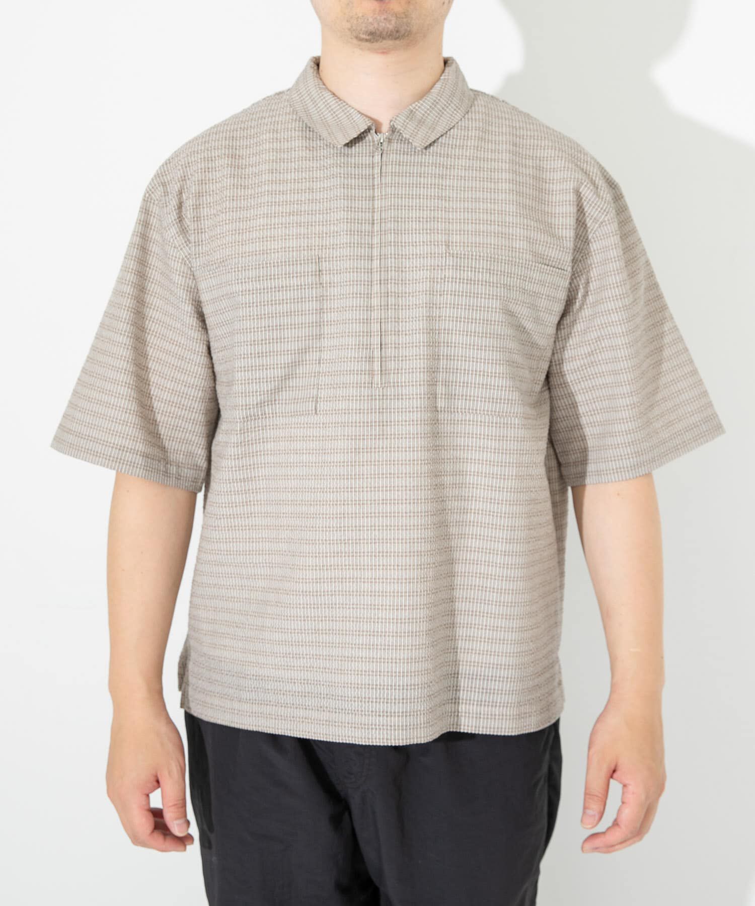 Sonny Label 「シアサッカーハーフジッププルオーバー」|シャツ・ブラウス|