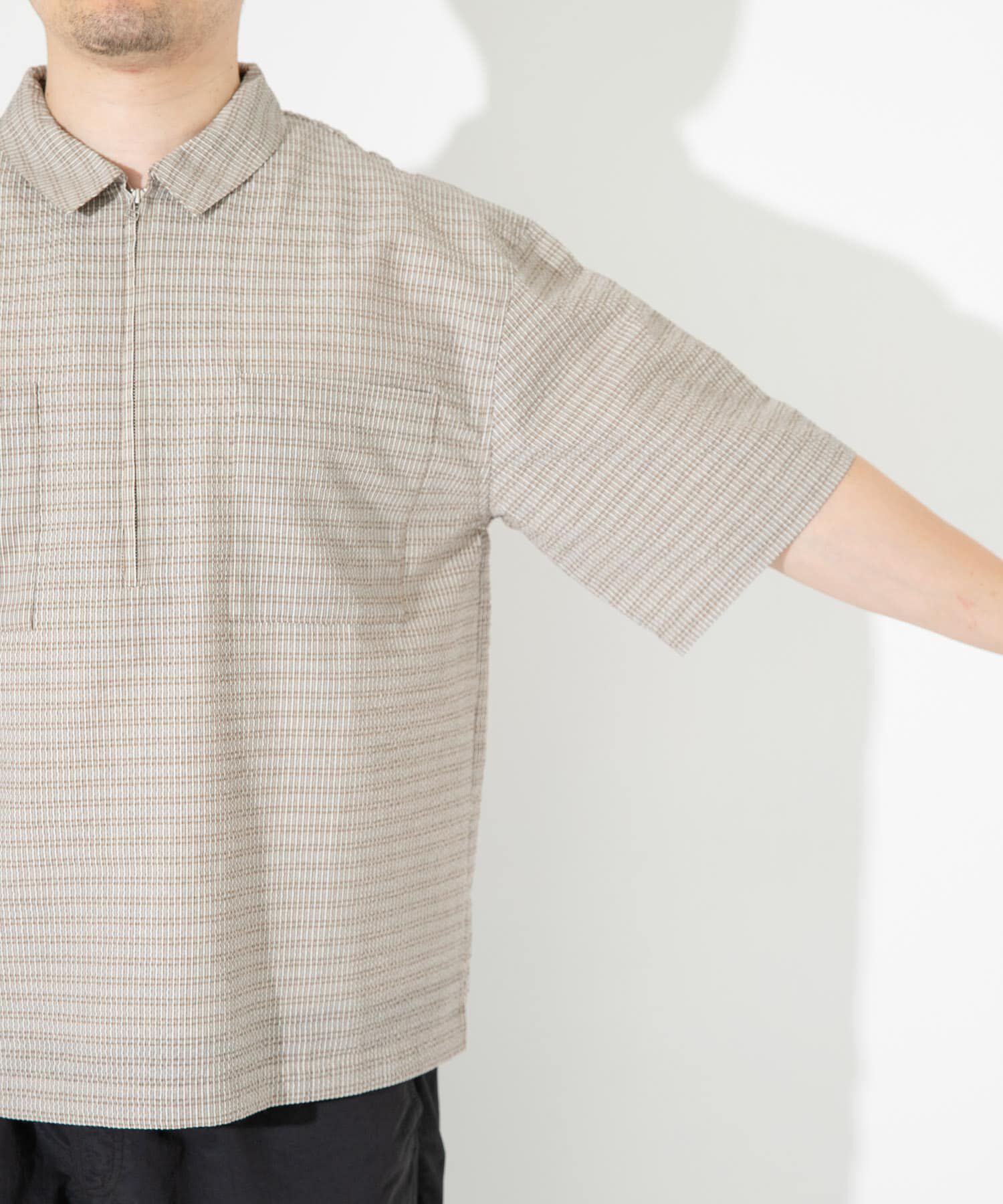 Sonny Label 「シアサッカーハーフジッププルオーバー」|シャツ・ブラウス|