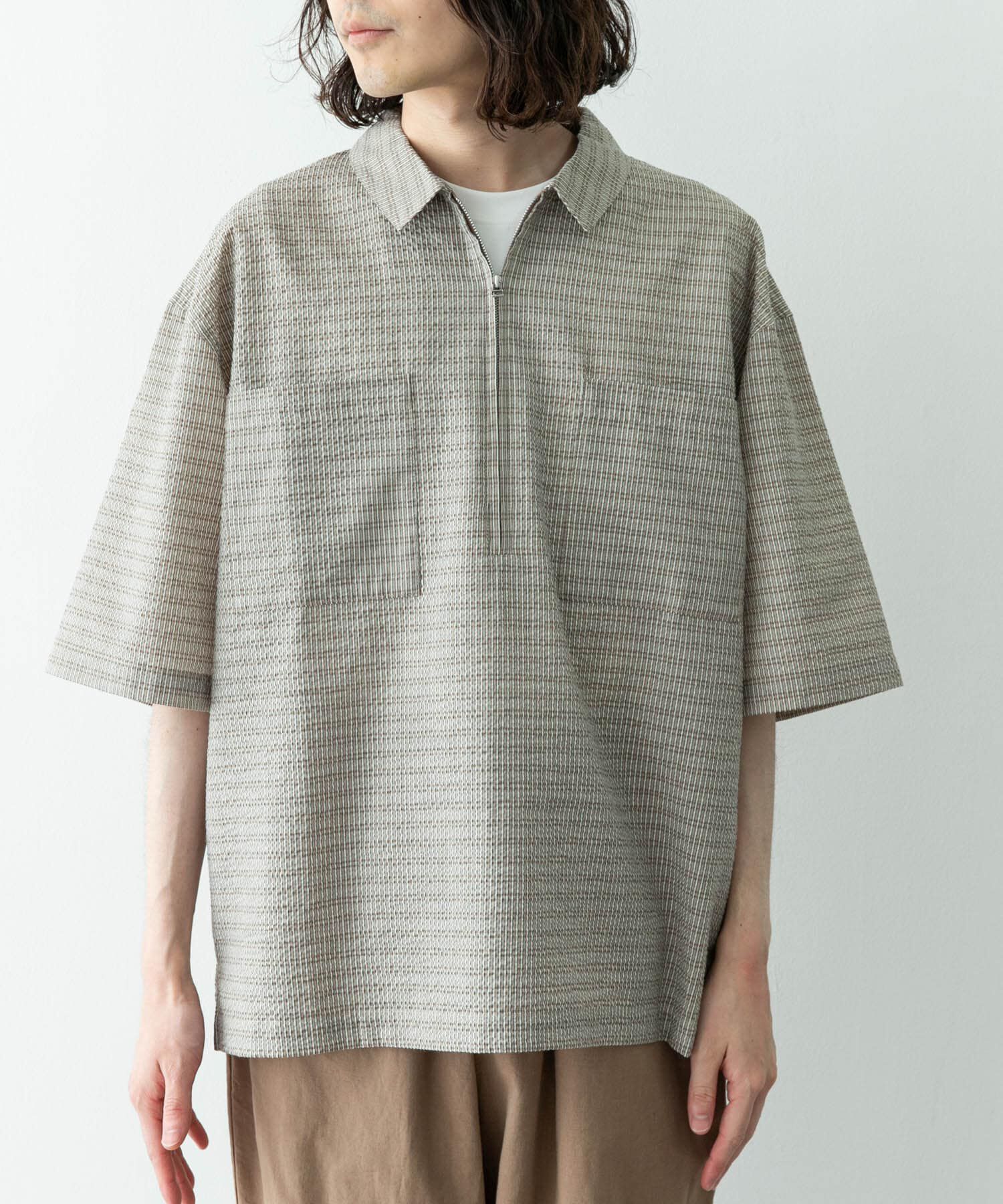 Sonny Label 「シアサッカーハーフジッププルオーバー」|シャツ・ブラウス|