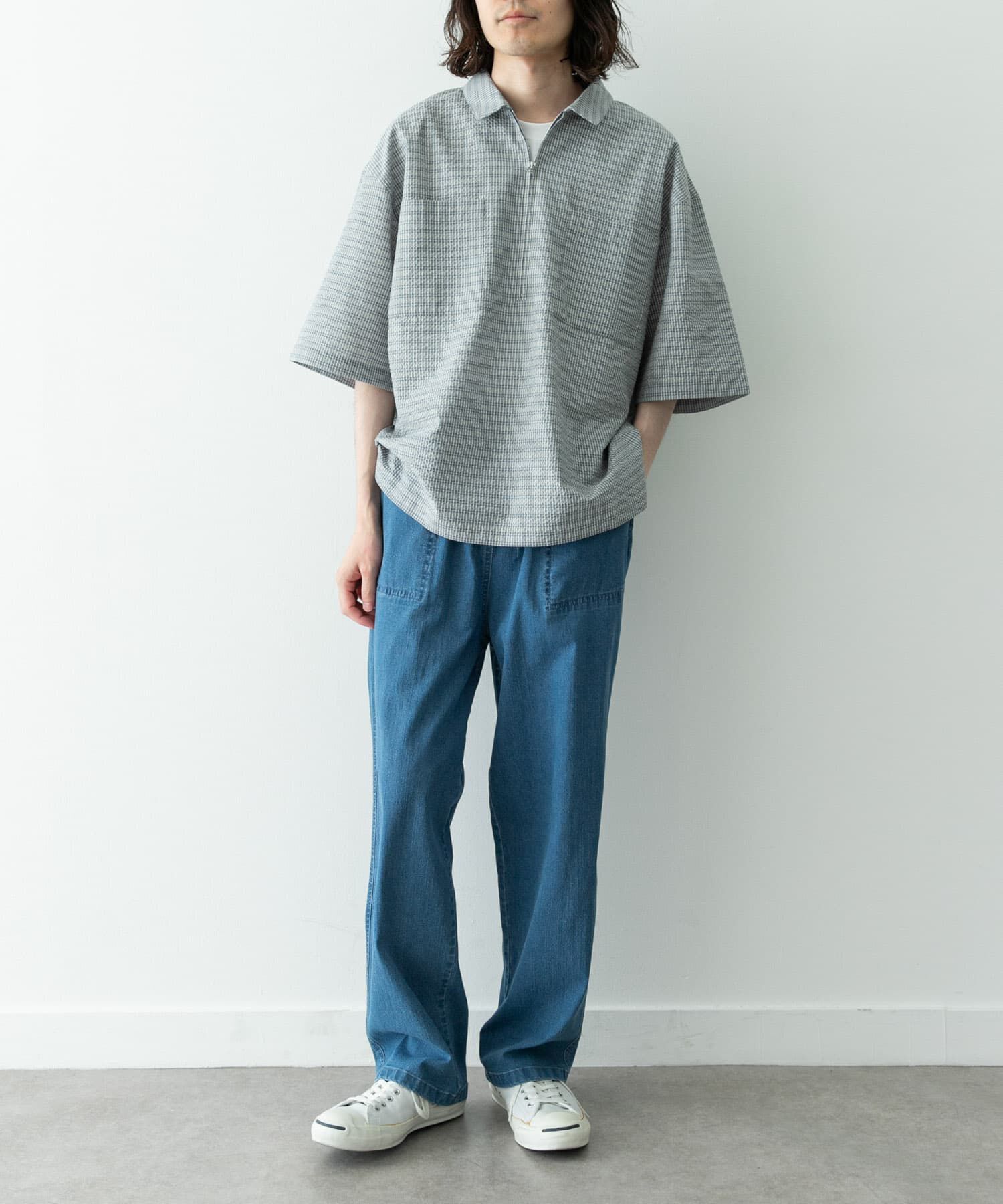 Sonny Label 「シアサッカーハーフジッププルオーバー」|シャツ・ブラウス|