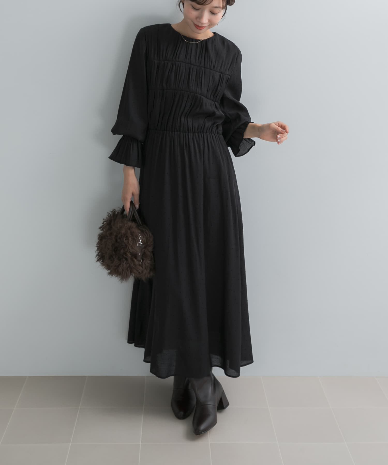 URBAN RESEARCH ROSSO「シャーリングドットワンピース」|ワンピース|