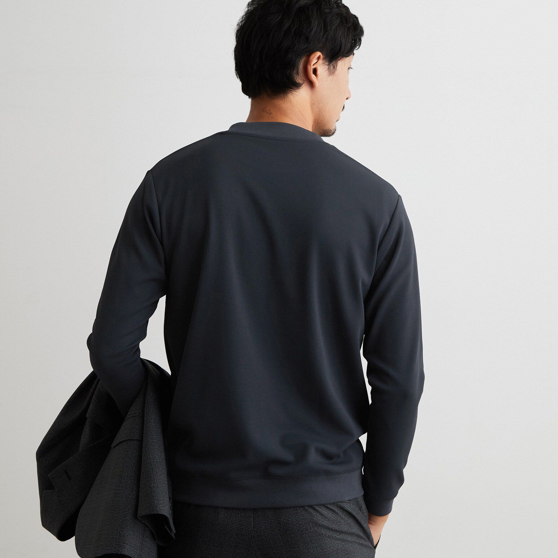 THE SHOP TK「【ジャケットインにおすすめ】ビジネス長袖Tシャツ 洗濯機OK／襟高」|Tシャツ・カットソー|