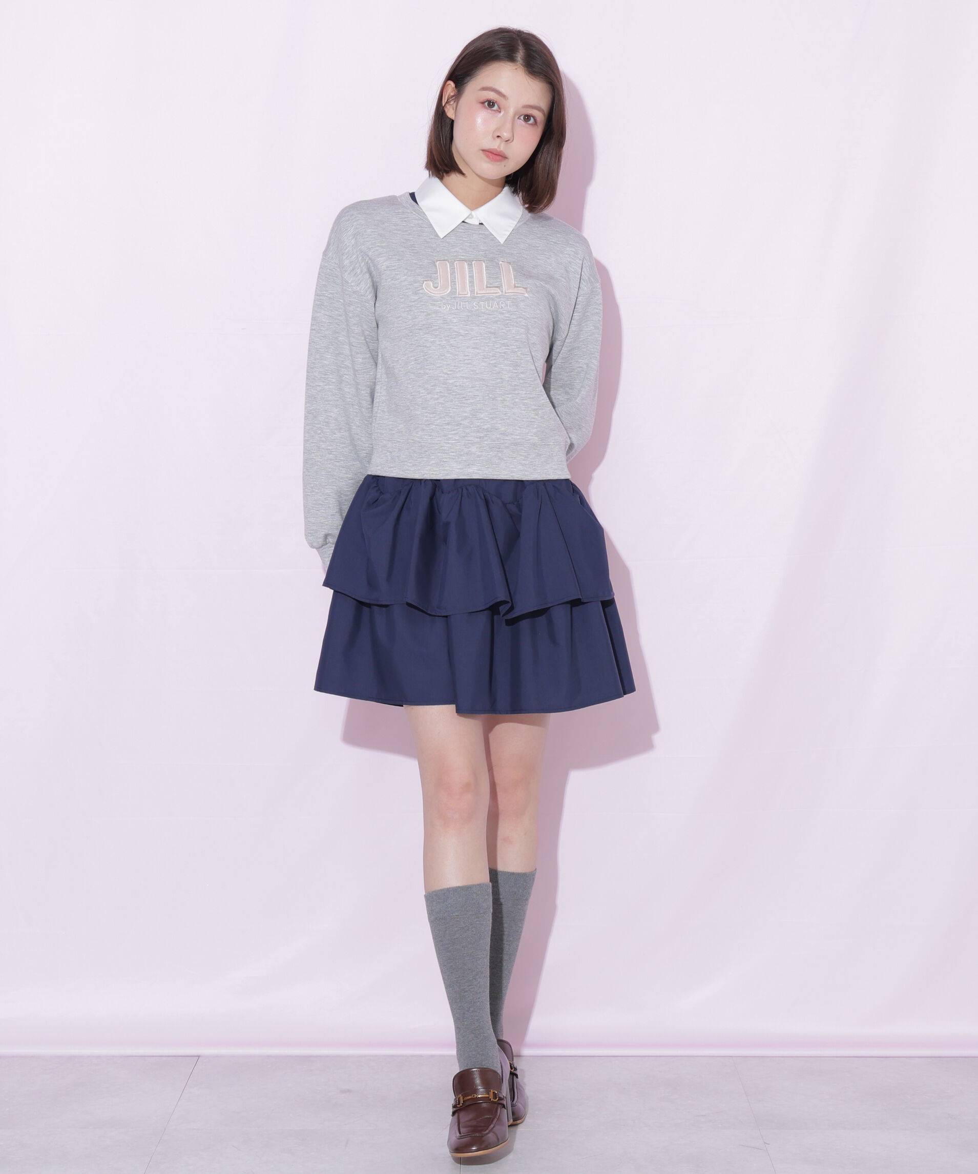  「ベルト付きミニシャツワンピース」|ワンピース|