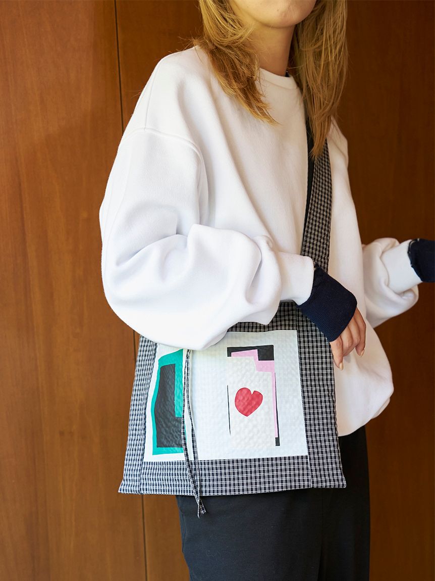 emmi atelier「【Henri Matisse】チェックトートバッグ」|トートバッグ|BLK