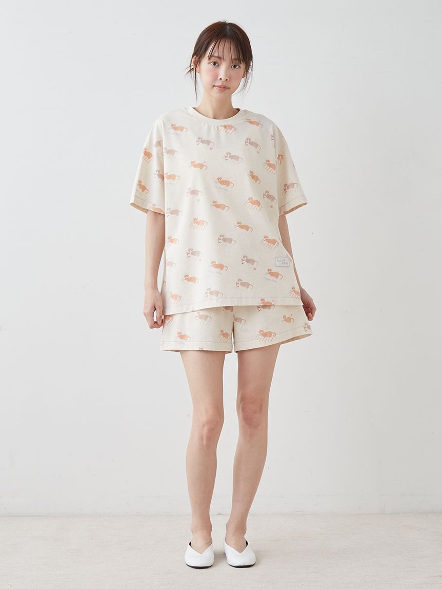 gelato pique「シーサイドキャット柄ショートパンツ」|ルームウェア|