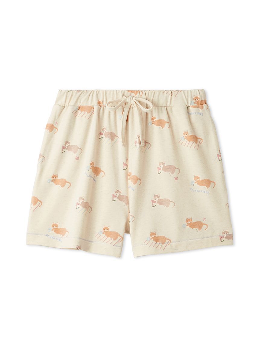 gelato pique「シーサイドキャット柄ショートパンツ」|ルームウェア|