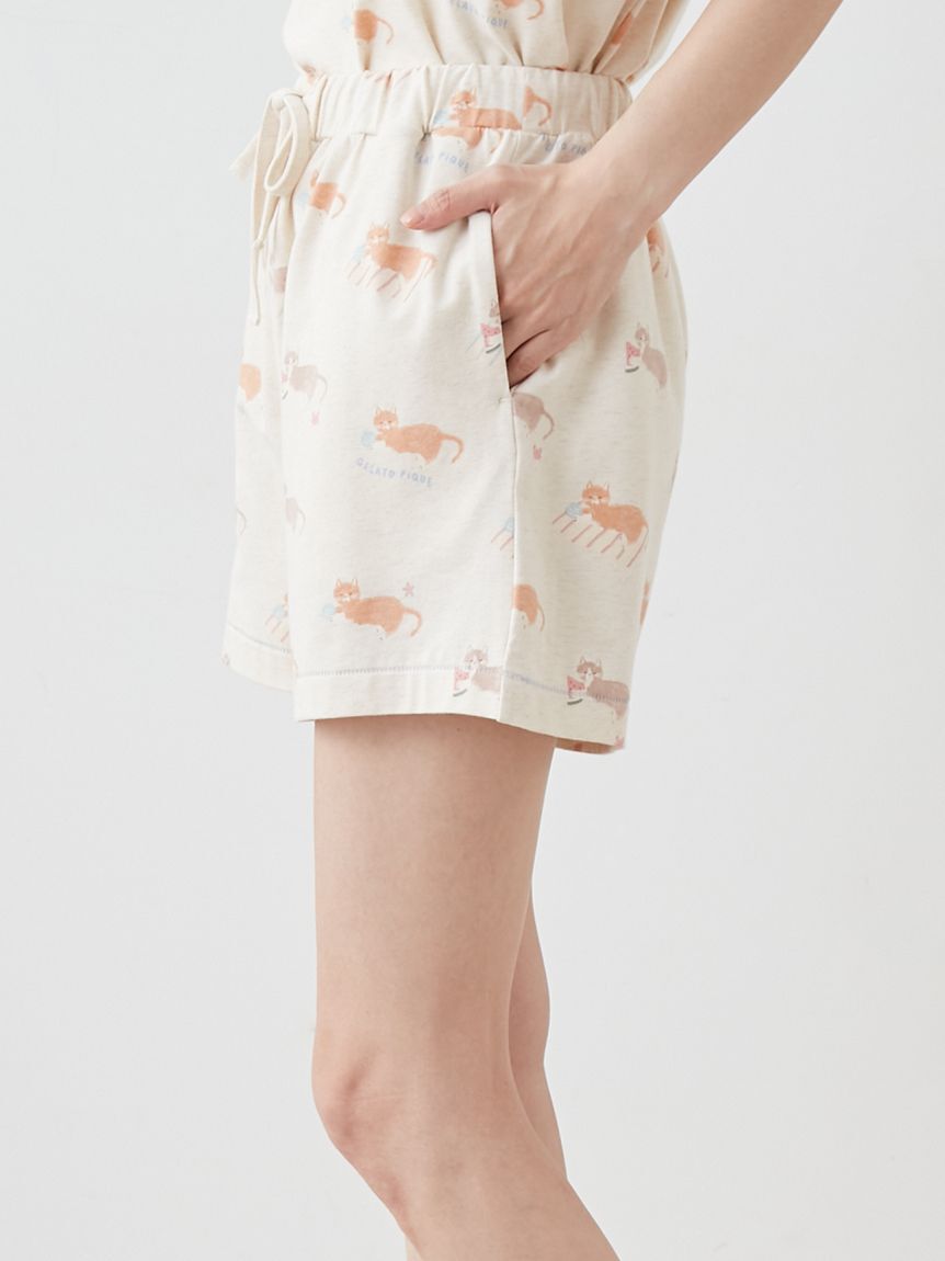 gelato pique「シーサイドキャット柄ショートパンツ」|ルームウェア|
