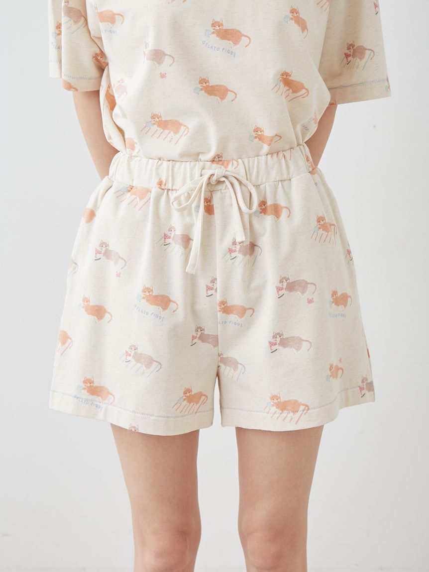 gelato pique「シーサイドキャット柄ショートパンツ」|ルームウェア|