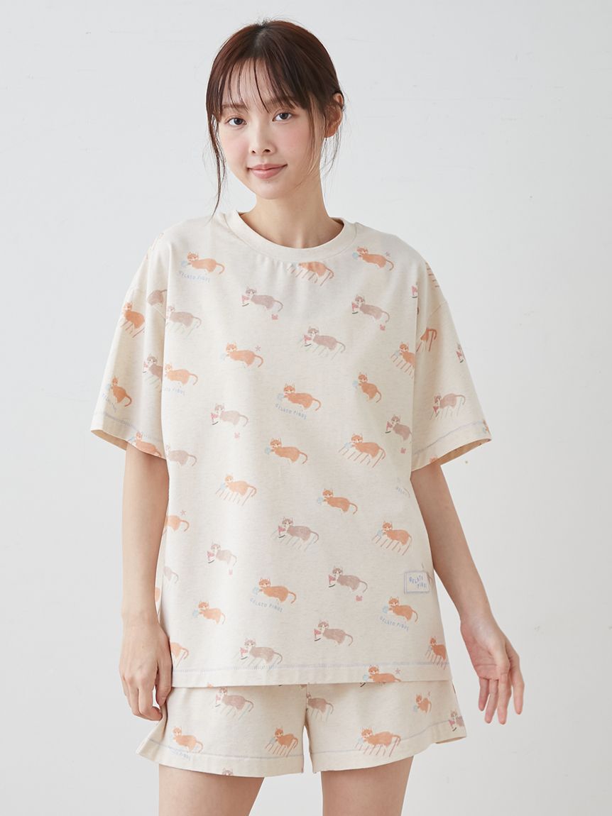 gelato pique「シーサイドキャット柄ショートパンツ」|ルームウェア|