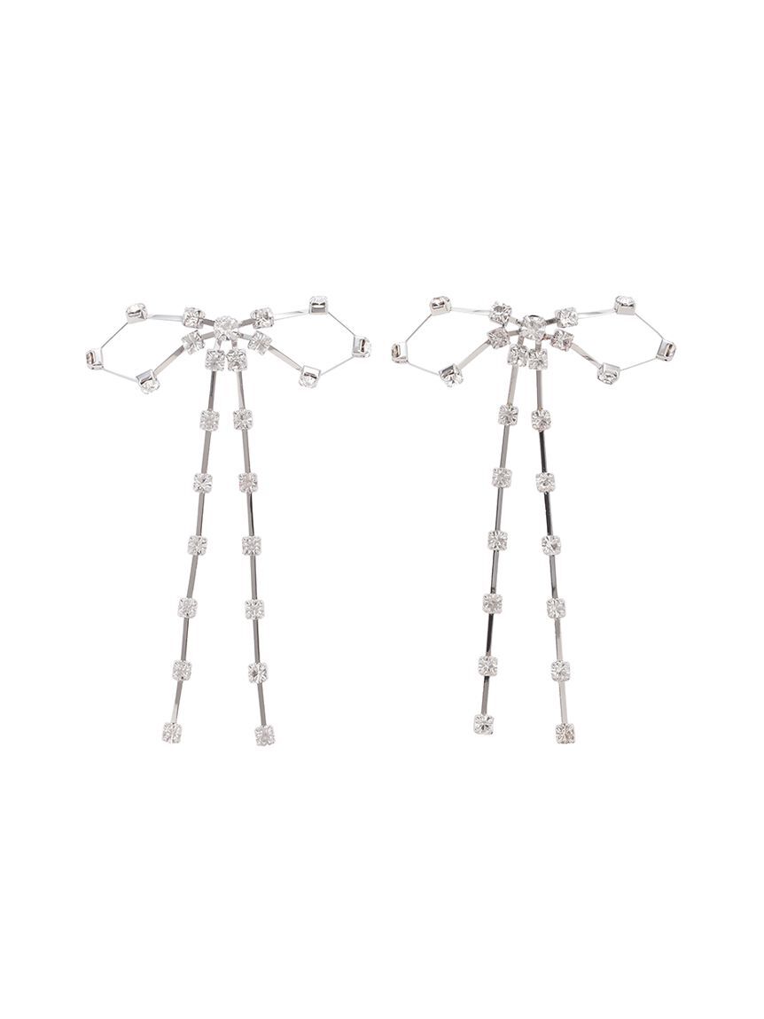 SNIDEL「ストーンラインリボンピアス」|ピアス|